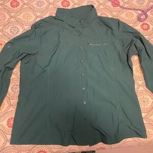 L.L. Bean Green Button-Up Shirt 1X